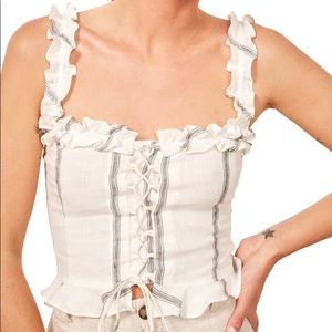 NWT Reformation Bayley linen top, never worn